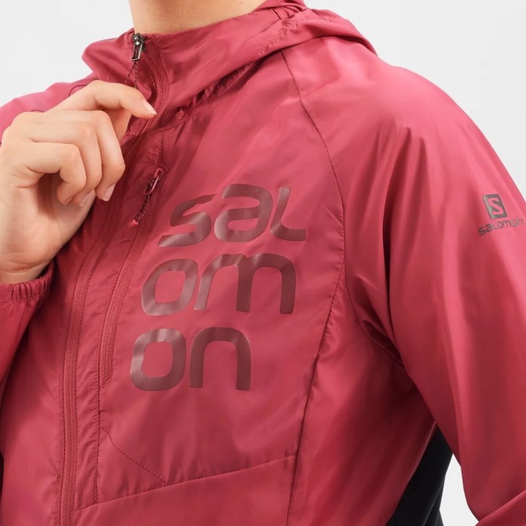 Red Salomon Bonatti Cross Wind Women's Shell Jackets | IE LN1392